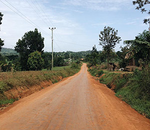 Grusväg i Uganda
