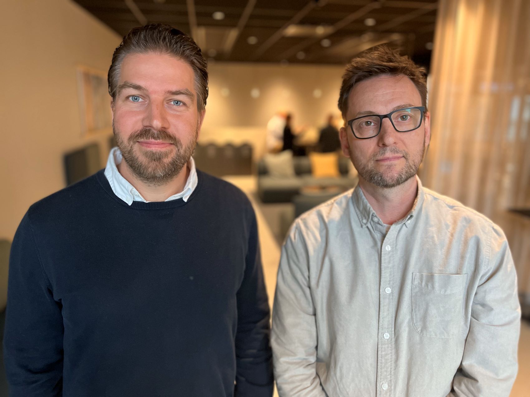 Tobias Andersson, responsible for Product Data Management at Fagerhults Belysning, and Jan-Mikael Kristiansson, CEO of Informationsbyggarna.