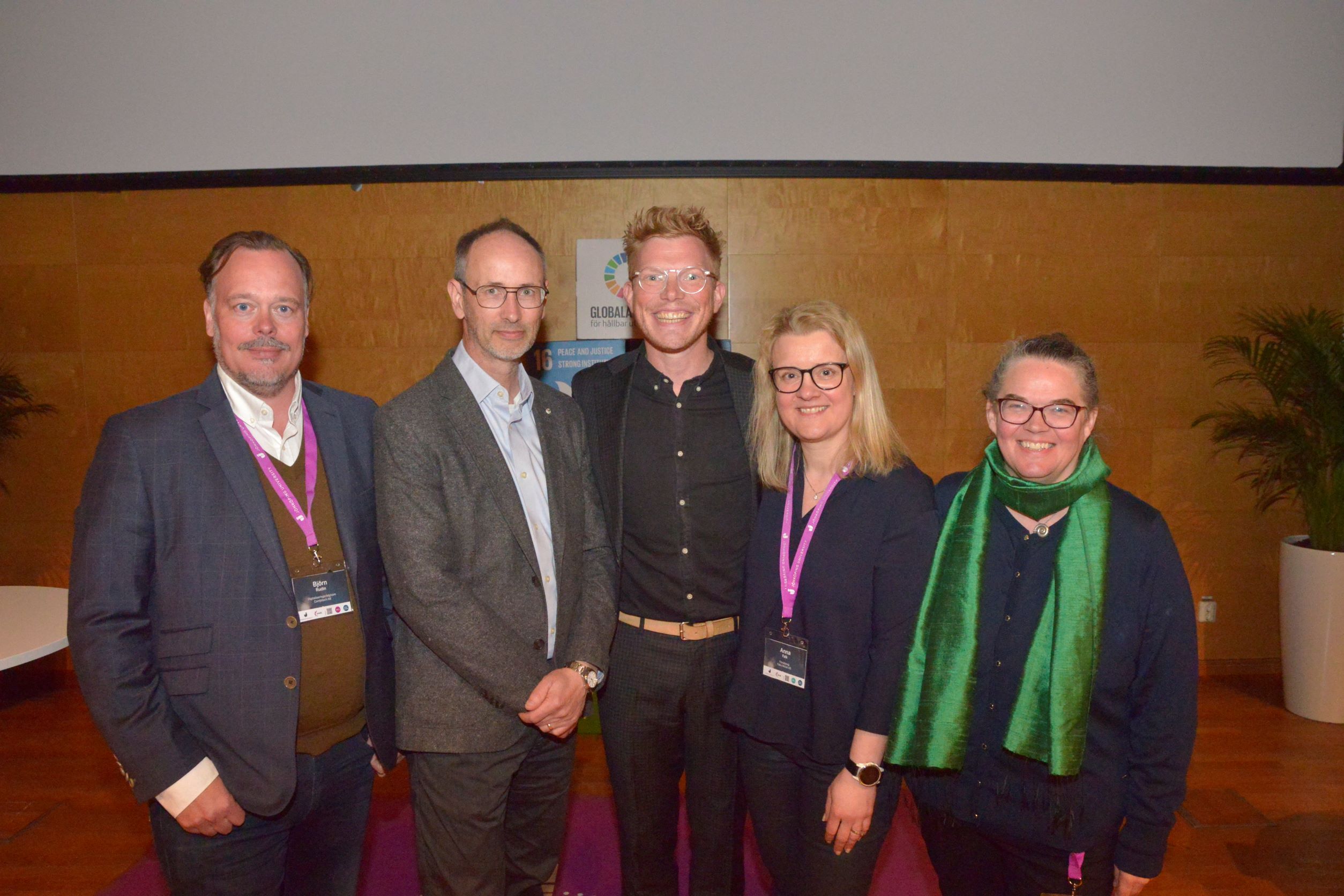 Jonas Gallneby (in the middle) and the key note speakers during the SPARK conference.