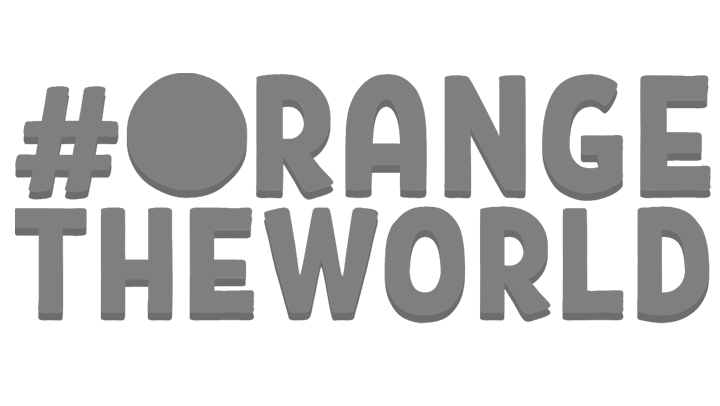 Bild som fylls i från grått till orange med texten #Orangetheworld