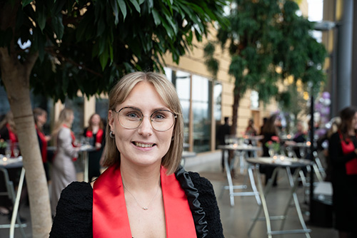 Student som tar examen