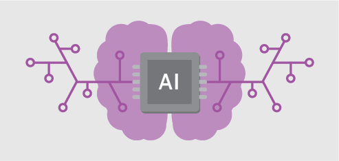 Grafik hjärna och AI