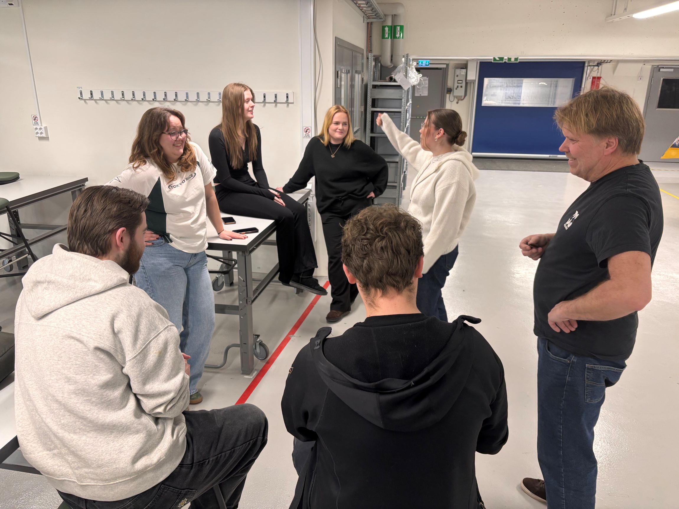 Students in conversation.