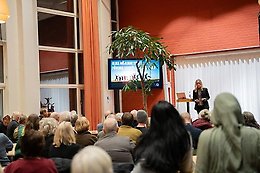 Audience and speakers at JU LIVE from last fall.